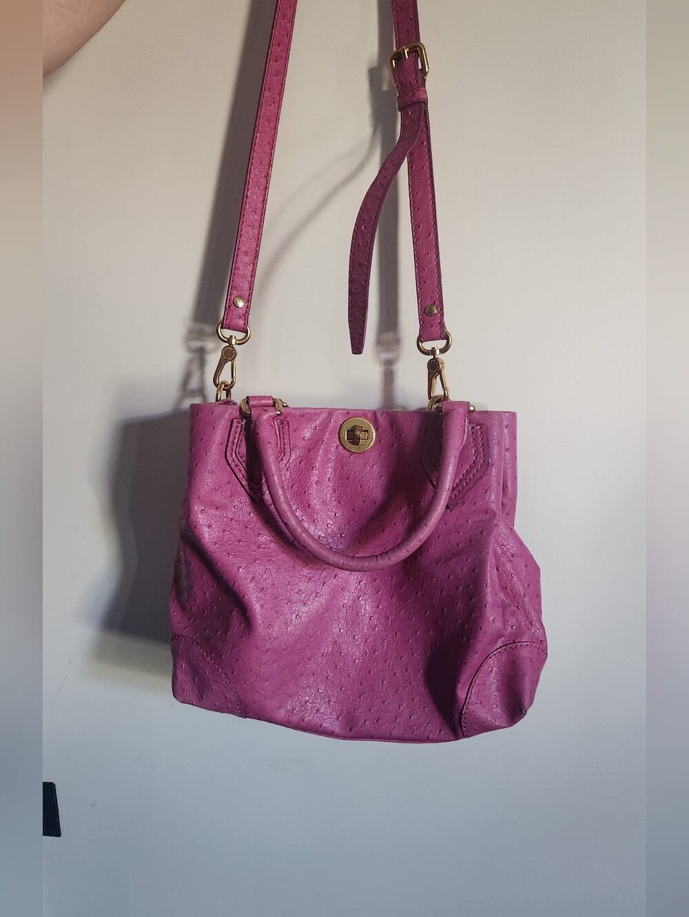 Marc By Marc Jacobs Pink Leather Shoulder Bag with Detachable Strap